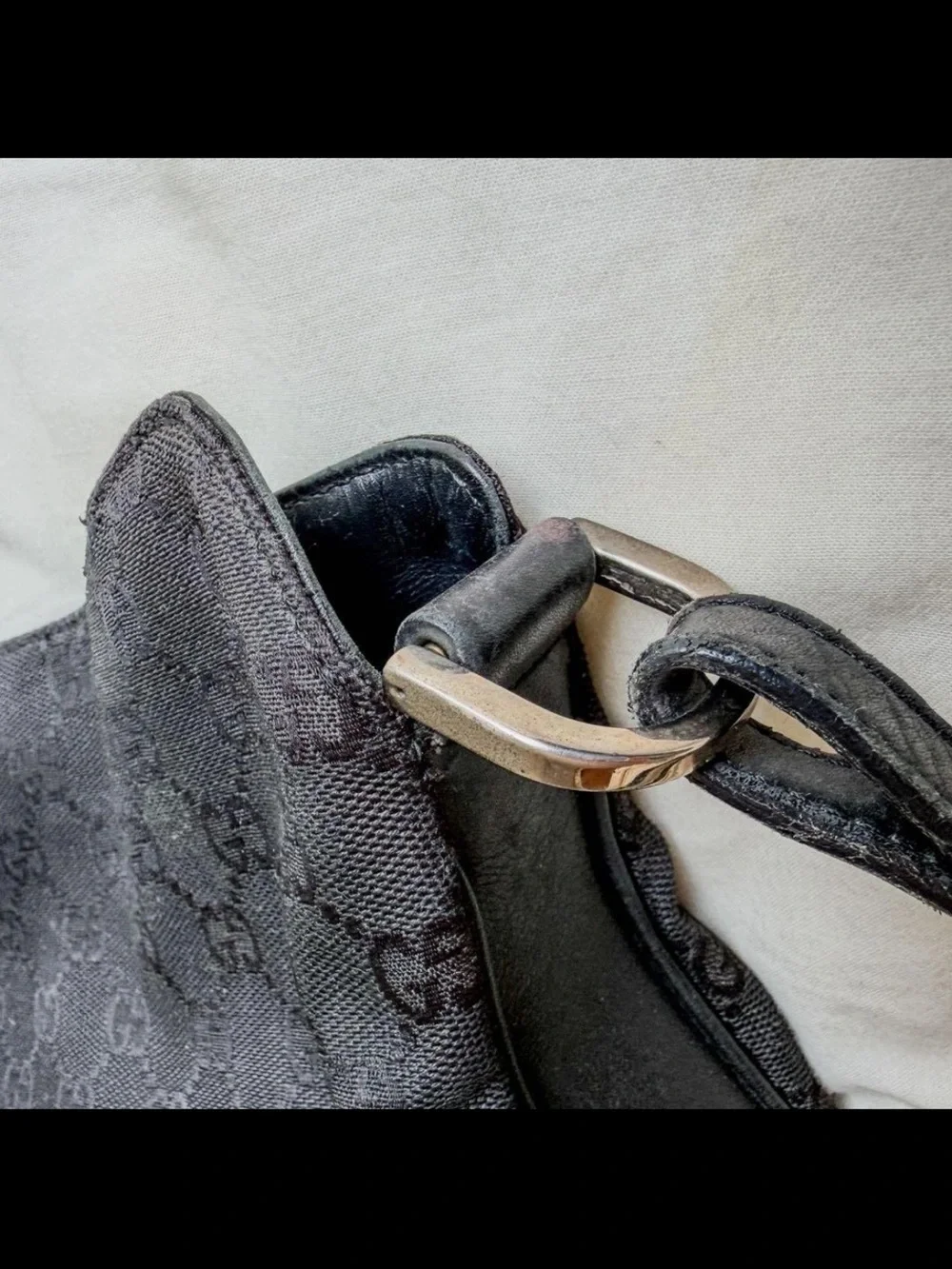 Gucci Black Monogram Shoulder Bag